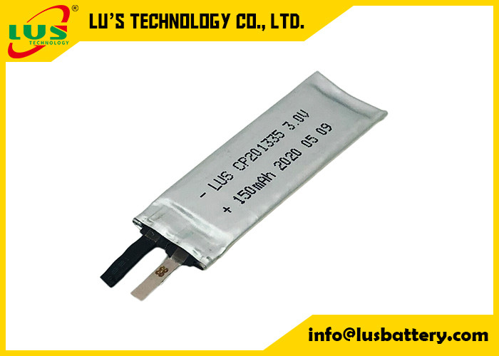 Etiketler için Özel Terminaller 3.0V 150mAh LiMnO2 Esnek Lityum Pil CP201335