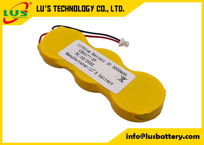 3v 3000mah Düğme Pil Paketi CR2477 3p Kablolu Konnektörlerle Paralel