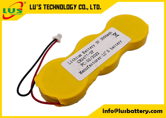 3v 3000mah Düğme Pil Paketi CR2477 3p Kablolu Konnektörlerle Paralel