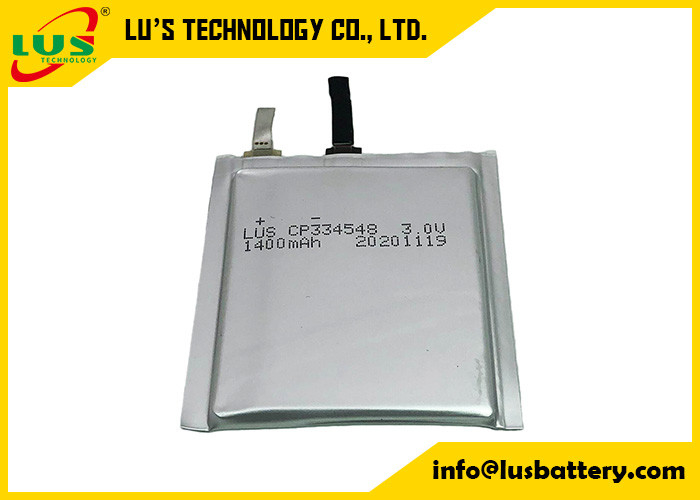 IOT Çözümleri için 3.0 Volt 1400mah Lipo Ultra İnce Pil İnce Film Piller