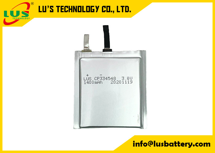 IOT Çözümleri için 3.0 Volt 1400mah Lipo Ultra İnce Pil İnce Film Piller